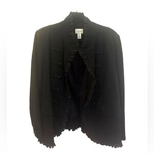 Black novelty military ruffled jacket